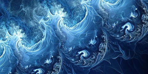 Obraz premium Abstraction with futuristic texture, color combination, wallpaper, background, volumetric texture,geometric elements and shapes,waves. 