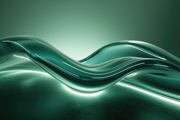 luxury background images Green, clear like glass. 3D illustration.
