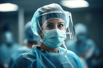 Woman working hard in the professional world. AI generated