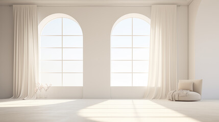 Minimalist Modern Room with Bright Natural Light