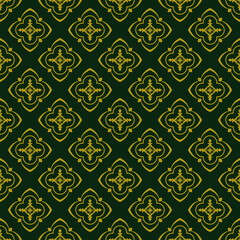 Dark green background with beautiful gold ornament
