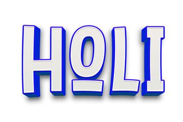 Holi Festival 3D Render Typography Design for Social Media