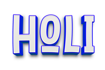 Holi Festival 3D Render Typography Design for Social Media