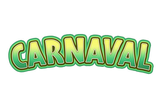 Carnival 3D Render Typography Design for Social Media
