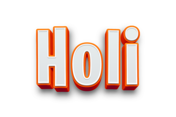 Holi Festival 3D Render Typography Design for Social Media