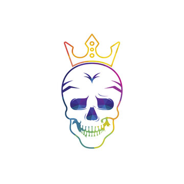 Skull king vector logo design template. Dark king logo design concept.
