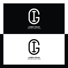 GI initial letters linked elegant logo. letter G and I pattern design monogram