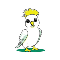 Cute Cockatoo wild animal vector EPS