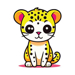 Cute Cheetah wild animal vector EPS