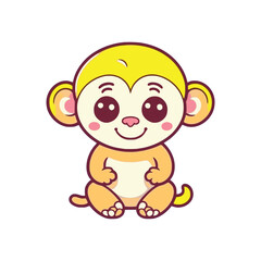 Cute Monkey wild animal vector EPS