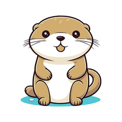 Cute Otter wild animal vector EPS