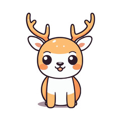 Cute Reindeer wild animal vector EPS