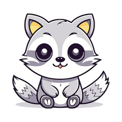 Cute Racoon wild animal vector EPS