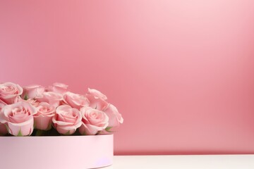 pink roses podium soft pink studio backdrop background