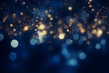 Bokeh lights over dark blue background