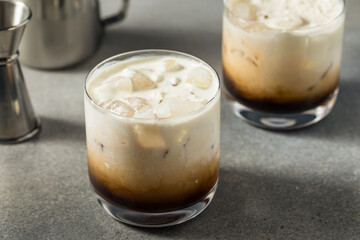 Refreshing Boozy Vodka White Russian Cocktail