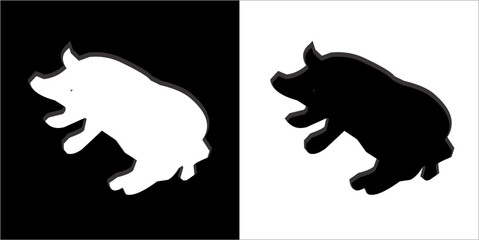  Illustration vector graphics of wild boar icon