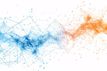 Abstract network connections with blue and orange dots
