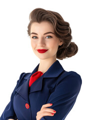 stewardess in transparent background