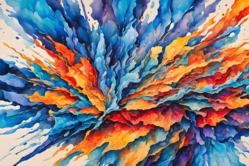 Masterpiece Bursting With Vibrant Vivid Chroma Colors, Gradients of Blue (JPG 300Dpi 10800x7200)