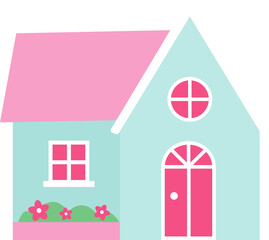 Spring house icon. sweet Home vector.