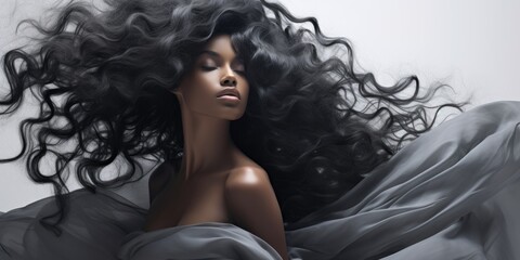Fototapeta premium Woman with a beautiful afro hairstyle.