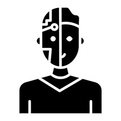 Cyborg icon vector image. Can be used for Humans.