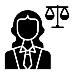 Lawyer icon vector image. Can be used for Women.