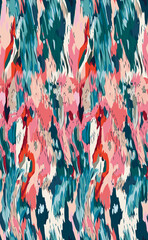 Watercolor textured colorful tie seamless pattern and horizontal brush design background