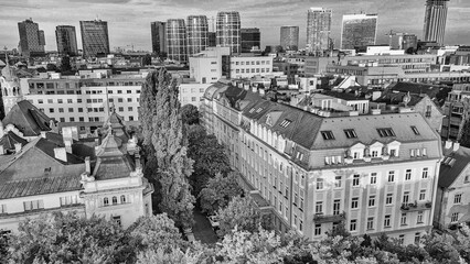 Aerial view of Bratislava city skyline on a summer afternoon, Slovakia © jovannig