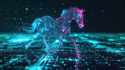 Concept of Trojan horse, deceptive software disguised as legitimate program, executing harmful actions without authorization, compromising data security, and deceiving users for unauthorized access.