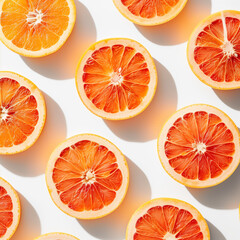 Pattern of oranges on a white background.