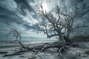 Eternal Life Bestowed On Lifeless Trees, Surreal And Desolate Ambiance