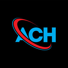 ACH logo. ACH letter. ACH letter logo design. Intitials ACH logo linked with circle and uppercase monogram logo. ACH typography for technology, business and real estate brand.