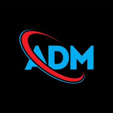 ADM logo. ADM letter. ADM letter logo design. Initials ADM logo linked with circle and uppercase monogram logo. ADM typography for technology, business and real estate brand.