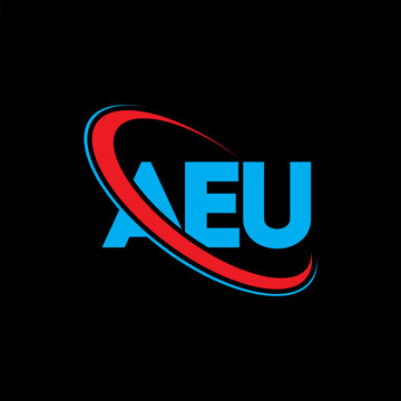 AEU logo. AEU letter. AEU letter logo design. Initials AEU logo linked with circle and uppercase monogram logo. AEU typography for technology, business and real estate brand.