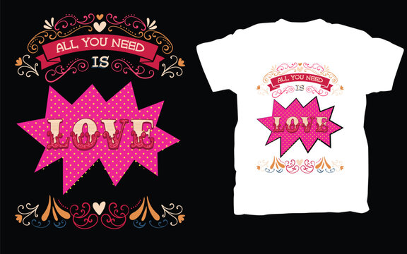  giral valentine's day t-shirt design