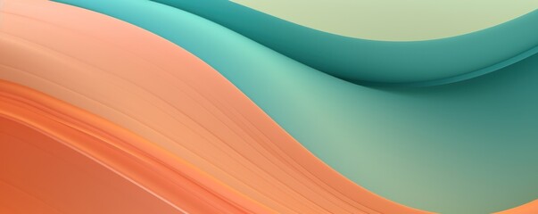 A orange, purple, and green paper wallpaper, in the style of light orange and light mint, colorful curves