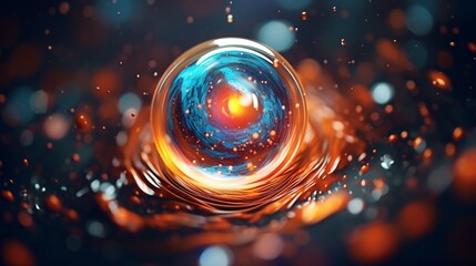 A cosmos view inside a droplet of water - Generative AI