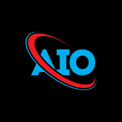 AIO logo. AIO letter. AIO letter logo design. Initials AIO logo linked with circle and uppercase monogram logo. AIO typography for technology, business and real estate brand.
