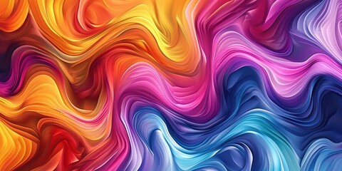 Fototapeta premium Rainbow abstraction as a background, waves, geometric shapes and figures, color combinations, wallpapers.
