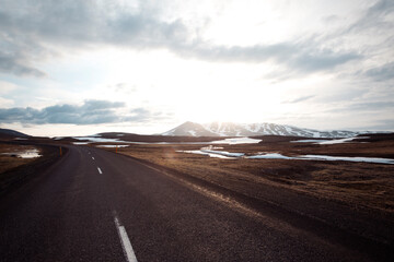 The Ring Road in Iceland at Sunset