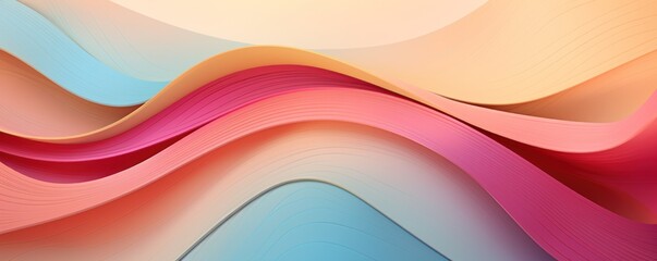 A pink, red, and purple paper wallpaper, in the style of light brown and light peach, colorful curves