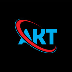 AKT logo. AKT letter. AKT letter logo design. Initials AKT logo linked with circle and uppercase monogram logo. AKT typography for technology, business and real estate brand.