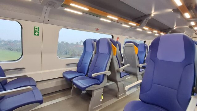 Interior of a new regional italian train