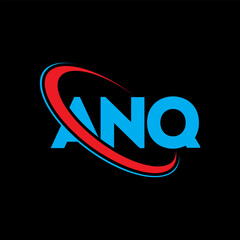ANQ logo. ANQ letter. ANQ letter logo design. Initials ANQ logo linked with circle and uppercase monogram logo. ANQ typography for technology, business and real estate brand.