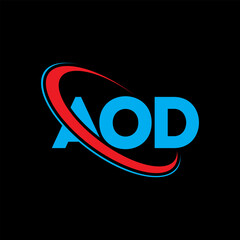 AOD logo. AOD letter. AOD letter logo design. Initials AOD logo linked with circle and uppercase monogram logo. AOD typography for technology, business and real estate brand.