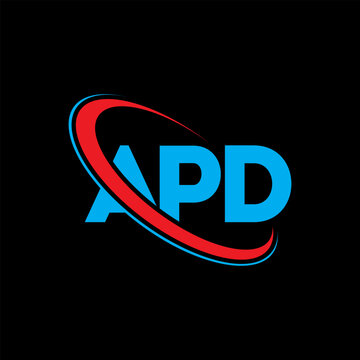 APD logo. APD letter. APD letter logo design. Initials APD logo linked with circle and uppercase monogram logo. APD typography for technology, business and real estate brand.