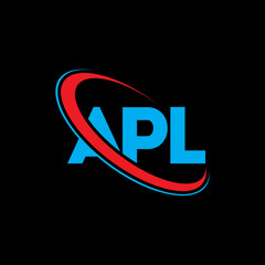 APL logo. APL letter. APL letter logo design. Initials APL logo linked with circle and uppercase monogram logo. APL typography for technology, business and real estate brand.