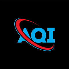 AQI logo. AQI letter. AQI letter logo design. Initials AQI logo linked with circle and uppercase monogram logo. AQI typography for technology, business and real estate brand.